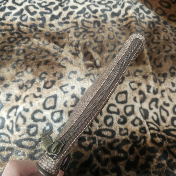 Borbonese makeup/clutch bag, color-brown fur #Vintage - Picture 6 of 7